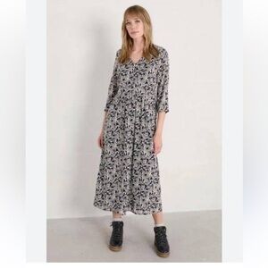 Seasalt Cornwall Long Floral Navy Dress, 10